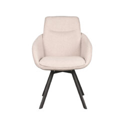 LABEL51 Eetkamerstoel Beauty - Naturel - Boucle - Black Frame