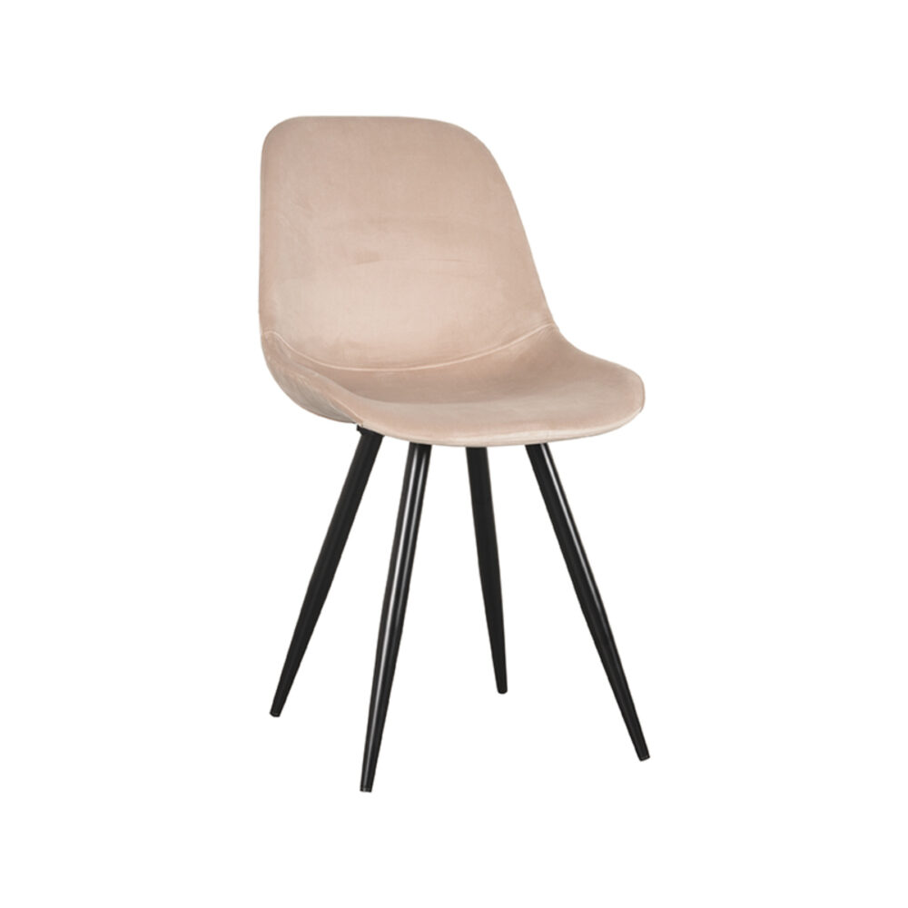 LABEL51 Eetkamerstoel Capri - Zand - Fluweel - Black Frame