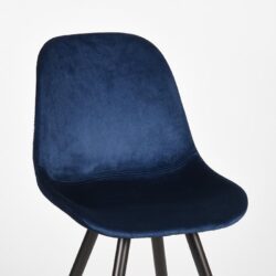 LABEL51 Eetkamerstoel Capri - Blauw - Fluweel - Black Frame