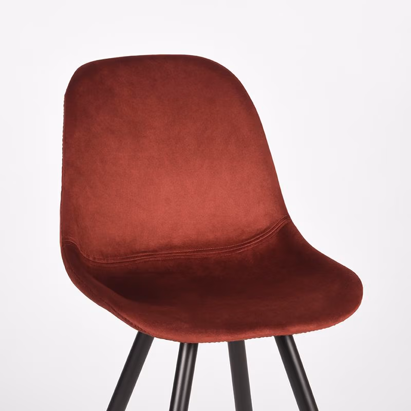LABEL51 Eetkamerstoel Capri - Rood - Fluweel - Black Frame