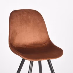 LABEL51 Eetkamerstoel Capri - Rust - Fluweel - Black Frame