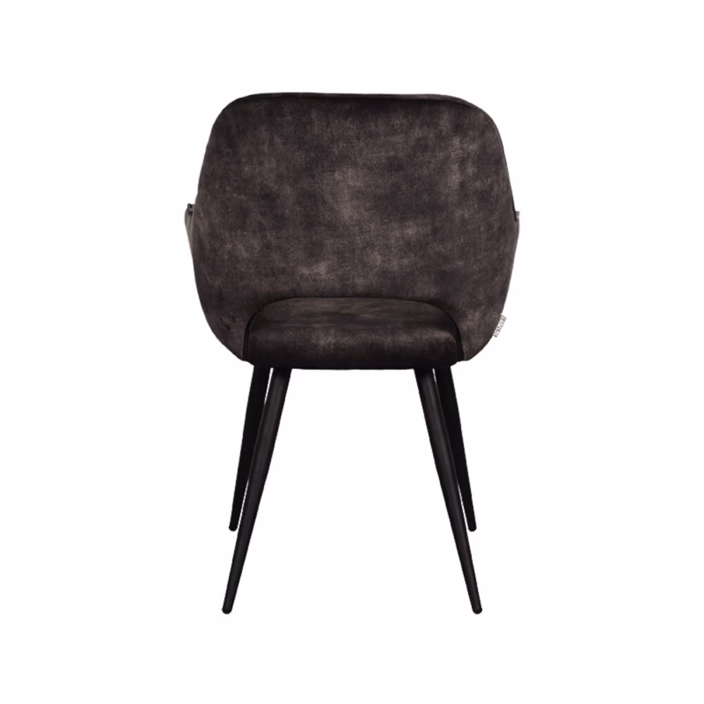 LABEL51 Eetkamerstoel Fer - Antraciet - Velours - Black Frame