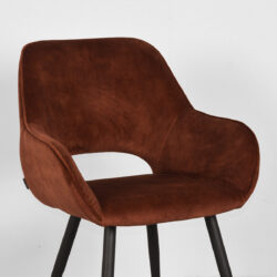 LABEL51 Eetkamerstoel Fer - Rust - Velours - Black Frame