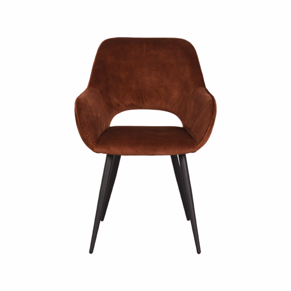LABEL51 Eetkamerstoel Fer - Rust - Velours - Black Frame