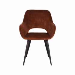 LABEL51 Eetkamerstoel Fer - Rust - Velours - Black Frame