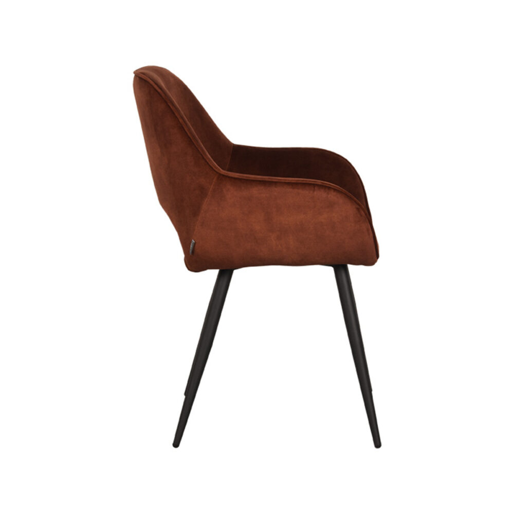 LABEL51 Eetkamerstoel Fer - Rust - Velours - Black Frame