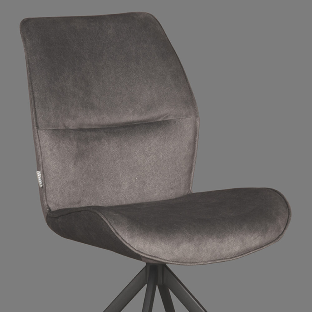LABEL51 Eetkamerstoel Comfy - Antraciet - Cosmo - Black Frame