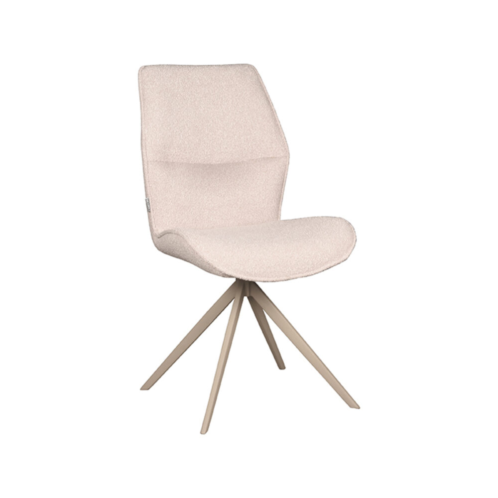 LABEL51 Eetkamerstoel Comfy - Naturel - Boucle - Taupe Frame