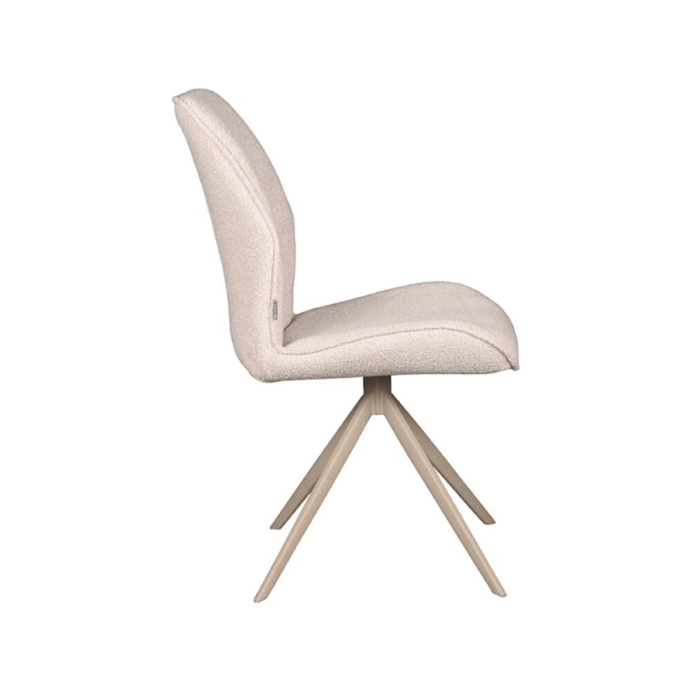 LABEL51 Eetkamerstoel Comfy - Naturel - Boucle - Taupe Frame