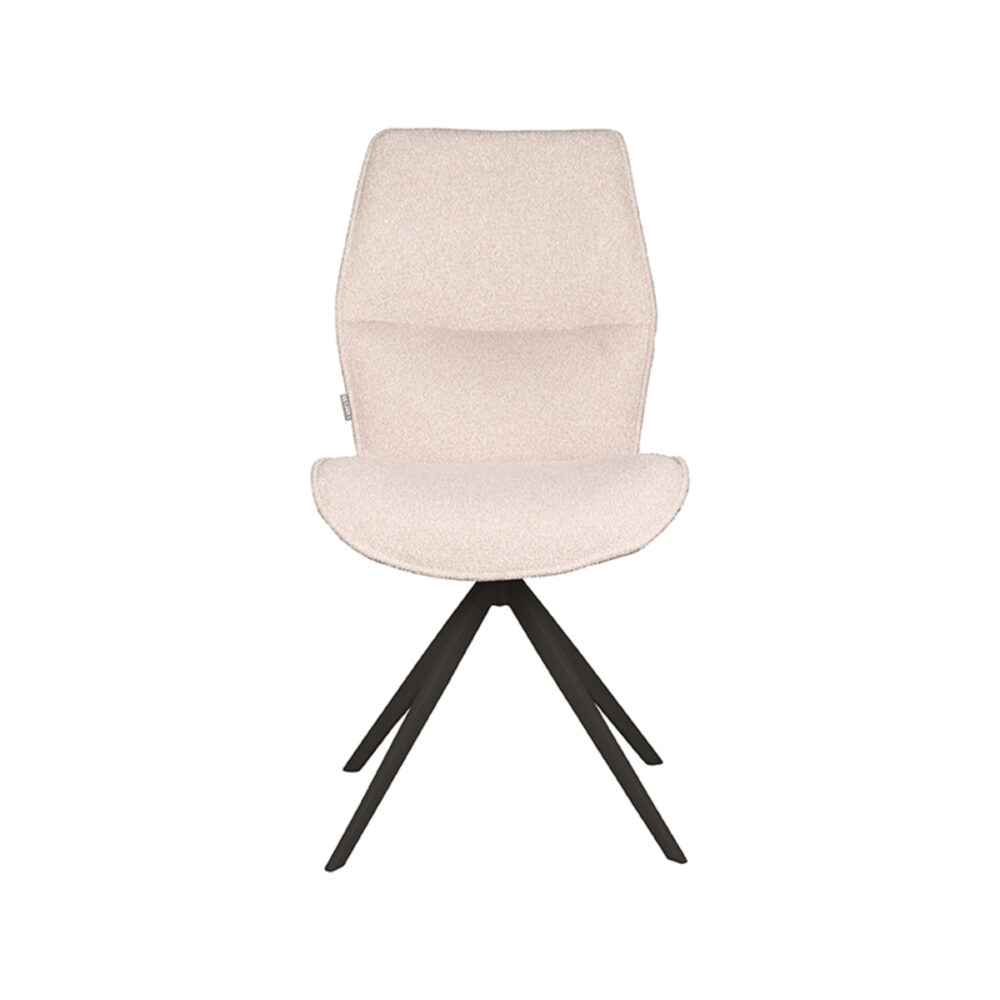 LABEL51 Eetkamerstoel Comfy - Naturel - Boucle - Black Frame