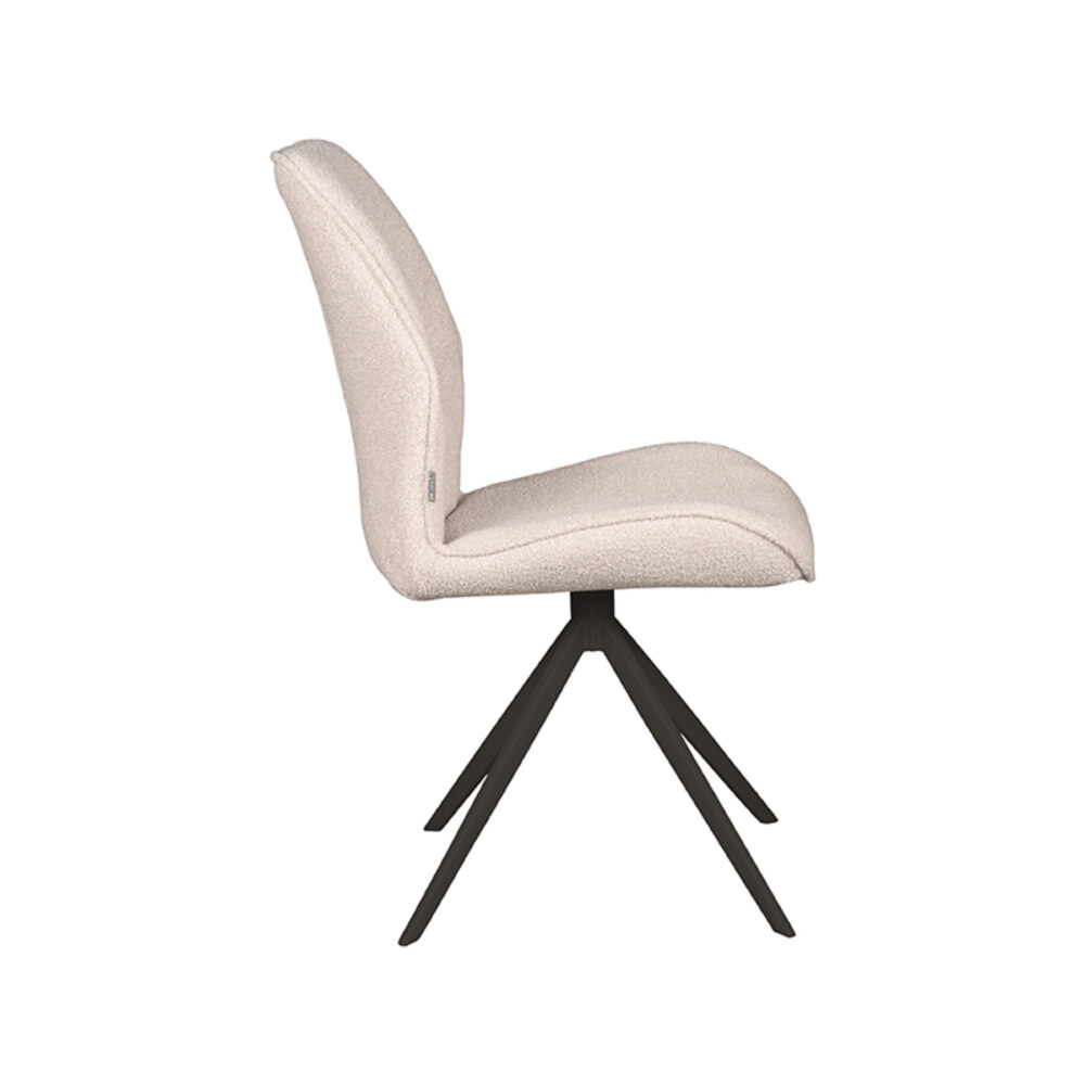 LABEL51 Eetkamerstoel Comfy - Naturel - Boucle - Black Frame