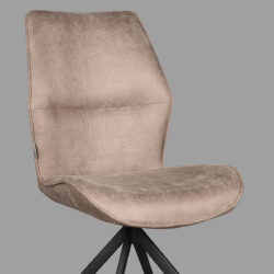 LABEL51 Eetkamerstoel Comfy - Taupe - Micro Suede - Black Frame