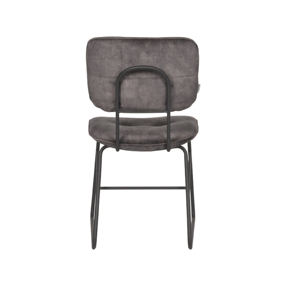 LABEL51 Eetkamerstoel Dez - Antraciet - Velours - Black Frame