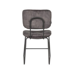 LABEL51 Eetkamerstoel Dez - Antraciet - Velours - Black Frame