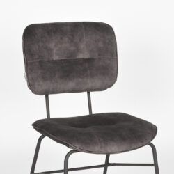 LABEL51 Eetkamerstoel Dez - Antraciet - Velours - Black Frame