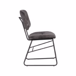 LABEL51 Eetkamerstoel Dez - Antraciet - Velours - Black Frame