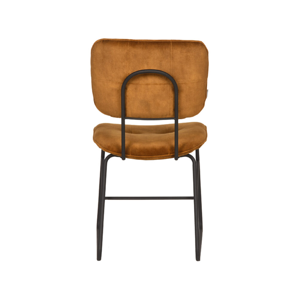 LABEL51 Eetkamerstoel Dez - Oker - Velours - Black Frame