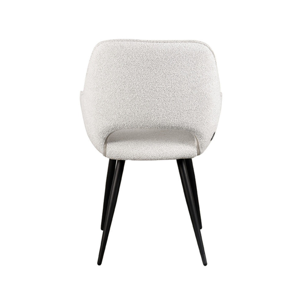 LABEL51 Eetkamerstoel Fer - Wit - Boucle - Black Frame