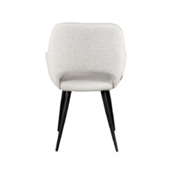 LABEL51 Eetkamerstoel Fer - Wit - Boucle - Black Frame