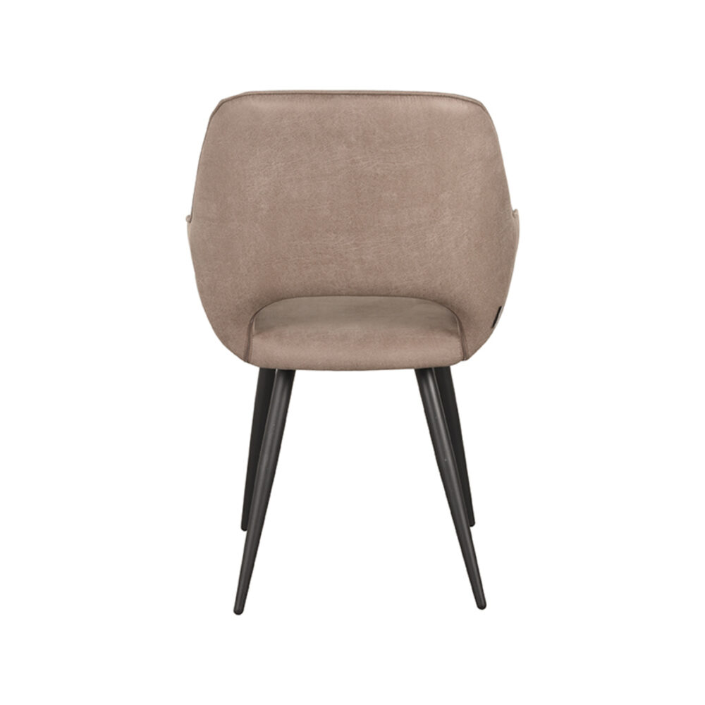 LABEL51 Eetkamerstoel Fer - Taupe - Micro Suede - Black Frame