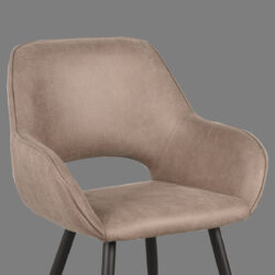 LABEL51 Eetkamerstoel Fer - Taupe - Micro Suede - Black Frame