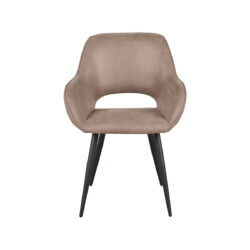 LABEL51 Eetkamerstoel Fer - Taupe - Micro Suede - Black Frame