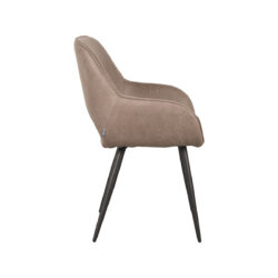 LABEL51 Eetkamerstoel Fer - Taupe - Micro Suede - Black Frame