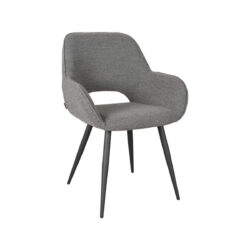 LABEL51 Eetkamerstoel Fer - Grijs - Boucle - Black Frame