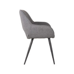 LABEL51 Eetkamerstoel Fer - Grijs - Boucle - Black Frame