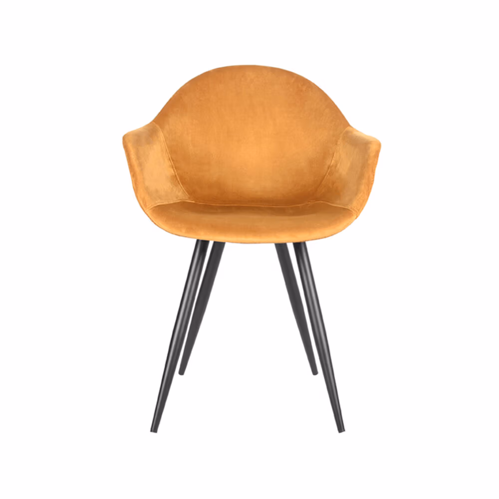 LABEL51 Eetkamerstoel Forli - Oker - Fluweel - Black Frame