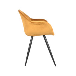 LABEL51 Eetkamerstoel Forli - Oker - Fluweel - Black Frame