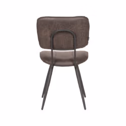 LABEL51 Eetkamerstoel Fos - Antraciet - Leder - Black Frame
