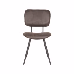 LABEL51 Eetkamerstoel Fos - Antraciet - Leder - Black Frame