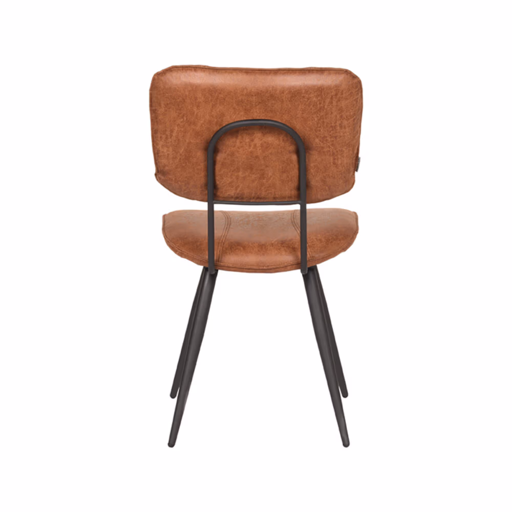 LABEL51 Eetkamerstoel Fos - Cognac - Leder - Black Frame