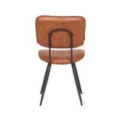 LABEL51 Eetkamerstoel Fos - Cognac - Leder - Black Frame