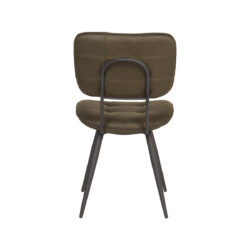 LABEL51 Eetkamerstoel Gus - Army green - Microfiber - Black Frame
