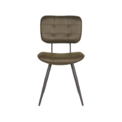 LABEL51 Eetkamerstoel Gus - Army green - Microfiber - Black Frame