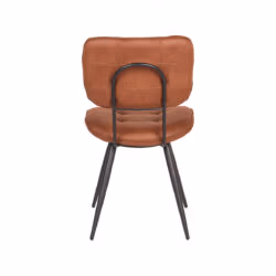 LABEL51 Eetkamerstoel Gus - Cognac - Microfiber - Black Frame