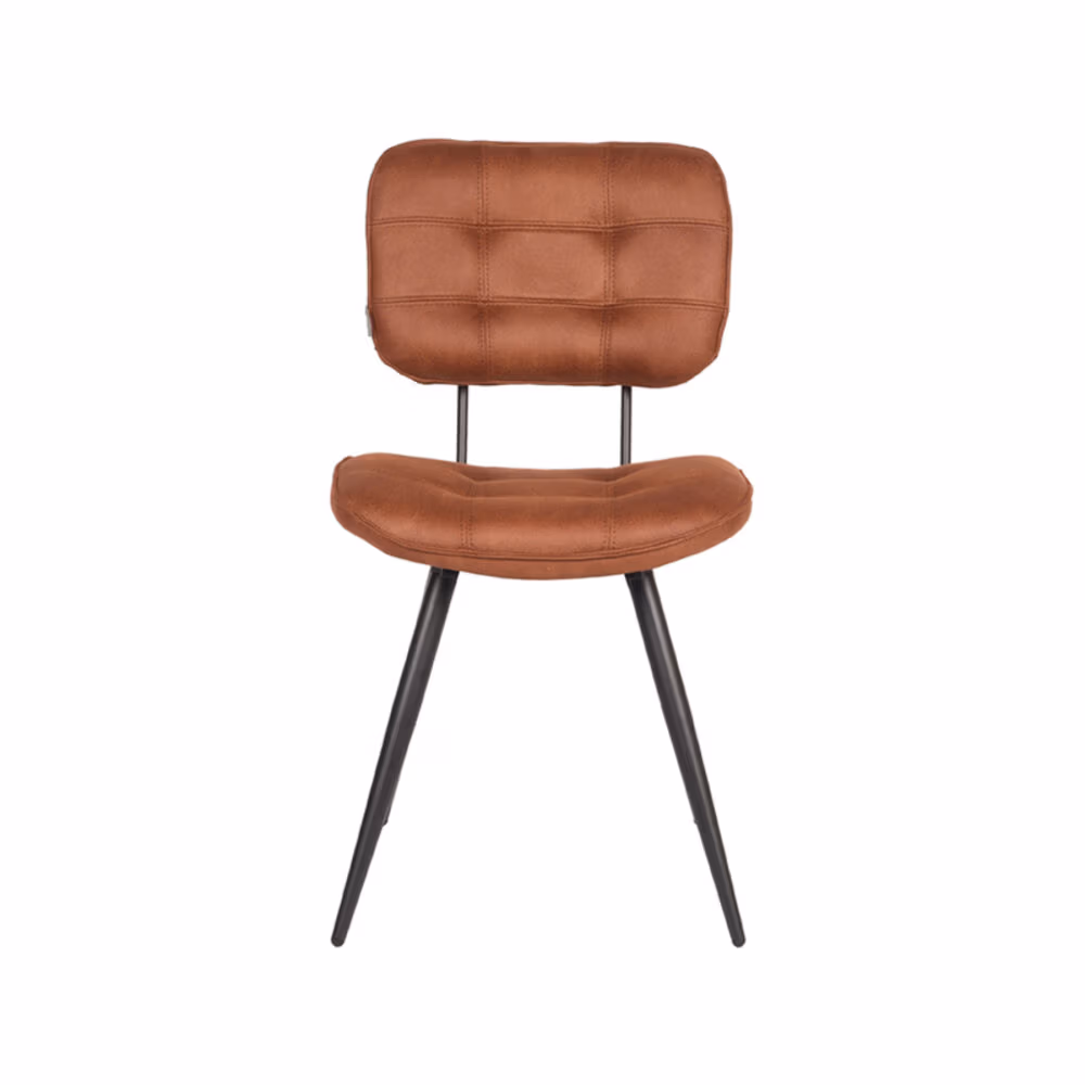 LABEL51 Eetkamerstoel Gus - Cognac - Microfiber - Black Frame