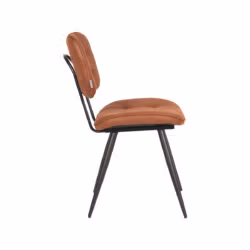LABEL51 Eetkamerstoel Gus - Cognac - Microfiber - Black Frame