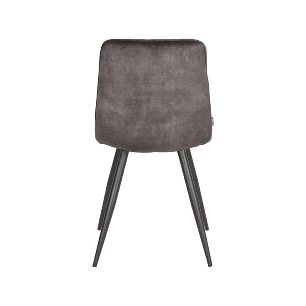 LABEL51 Eetkamerstoel Jelt - Antraciet - Velours - Black Frame