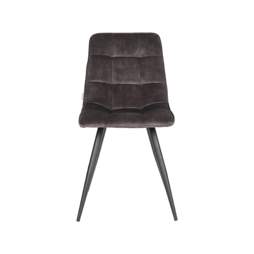 LABEL51 Eetkamerstoel Jelt - Antraciet - Velours - Black Frame