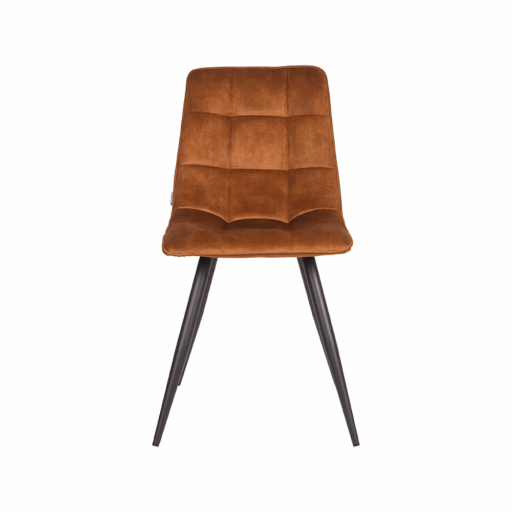 LABEL51 Eetkamerstoel Jelt - Oker - Velours - Black Frame