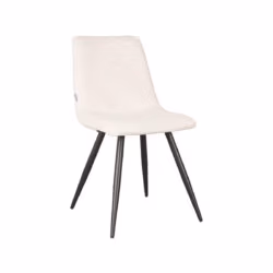 LABEL51 Eetkamerstoel Jep - Ivory - Teddy - Black Frame