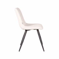 LABEL51 Eetkamerstoel Jep - Ivory - Teddy - Black Frame
