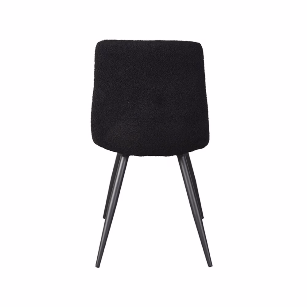 LABEL51 Eetkamerstoel Jep - Zwart - Teddy - Black Frame