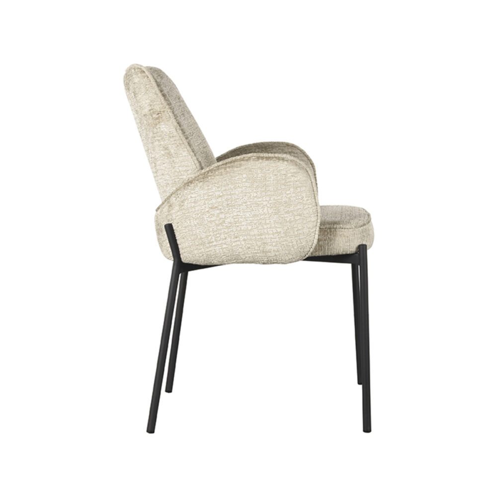 LABEL51 Eetkamerstoel Joni - Beige - Elegance - Black Frame