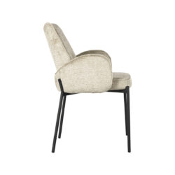 LABEL51 Eetkamerstoel Joni - Beige - Elegance - Black Frame