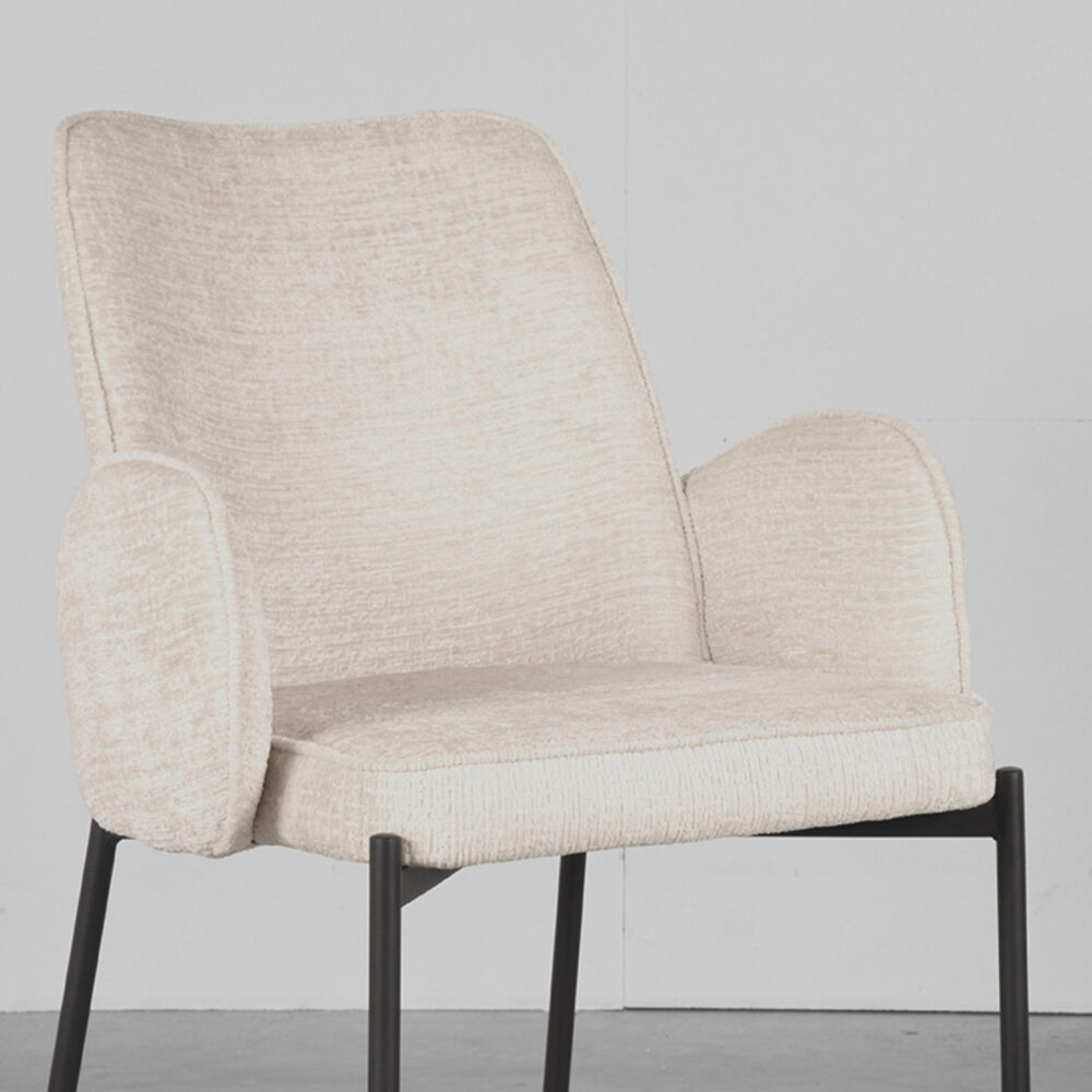 LABEL51 Eetkamerstoel Joni - Crème - Elegance - Black Frame