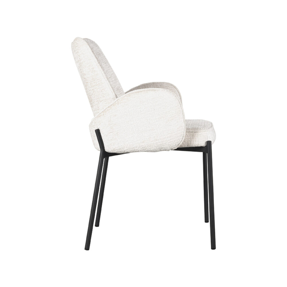 LABEL51 Eetkamerstoel Joni - Crème - Elegance - Black Frame